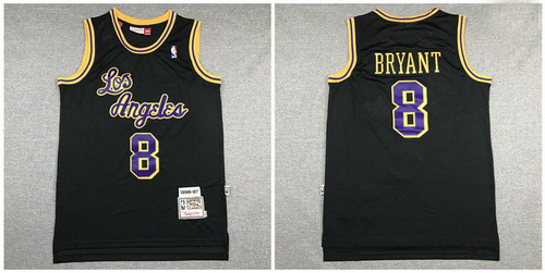 Lakers 8 Kobe Bryant Black 1996 97 Hardwood Classics Swingman Jersey