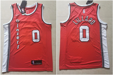 Blazers 0 Damian Lillard Red Nike Swingman Jersey