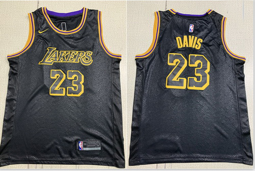 Lakers 23 Anthony Davis Black City Edition Nike Swingman Jersey