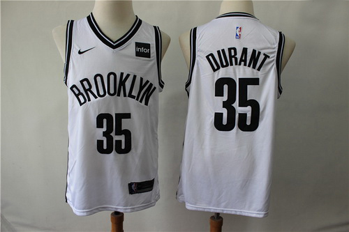 Nets 35 Kevin Durant White Nike Swingman Jersey