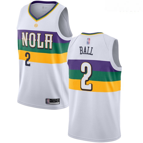 Pelicans #2 Lonzo Ball White Basketball Swingman City Edition 2018 19 Jersey