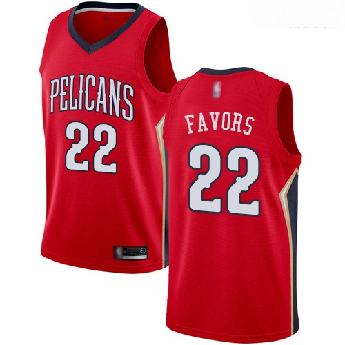 Pelicans #22 Derrick Favors Red Basketball Swingman Statement Edition Jersey