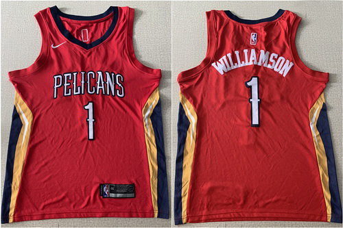 Pelicans 1 Zion Williamson Red Nike Swingman Jersey