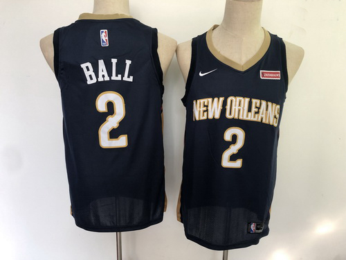 Pelicans 2 Lonzo Ball Navy Nike Swingman Jersey