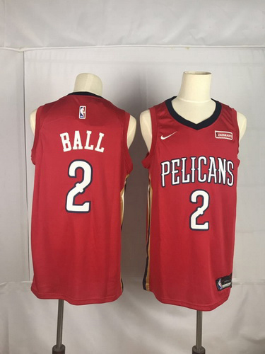 Pelicans 2 Lonzo Ball Red Nike Swingman Jersey