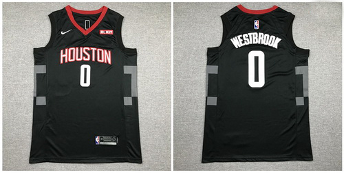 Rockets 0 Russell Westbrook Black Nike Swingman Jersey 2