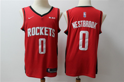 Rockets 0 Russell Westbrook Red Nike Swingman Jersey