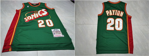 SuperSonics 20 Gary Payton Green 1995 96 Hardwood Classics Jersey