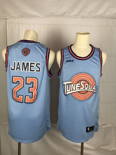 Tune Squad 23 Lebron James Blue Stitched Movie Basketball Jersey