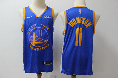 Warriors 11 Klay Thompson Blue Nike Swingman Jersey