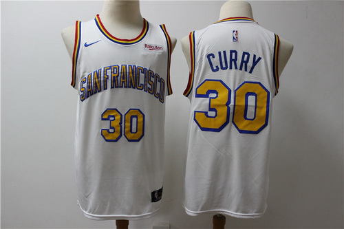 Warriors 30 Stephen Curry White Nike Swingman Jersey