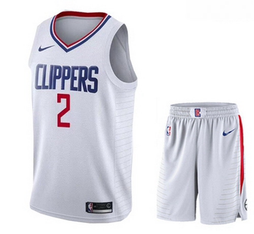 Clippers 2 Kawhi Leonard White City Edition Nike Swingman Jersey 28With Shorts