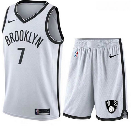 Nets 7 Kevin Durant White Nike Swingman Jersey 28With Shorts