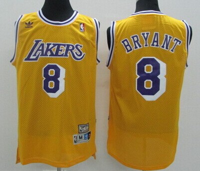 Youth Los Angeles Lakers 8 Kobe Bryant  yellow throwback NBA Jersey