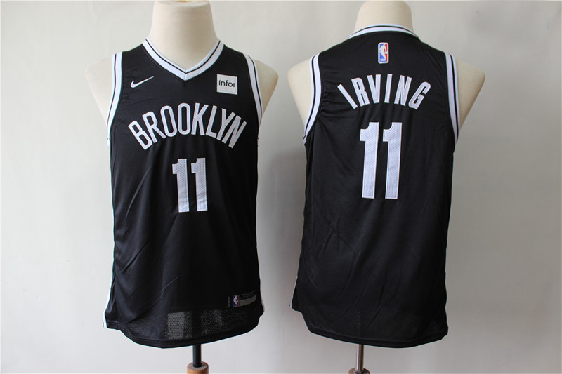 Youth Nets 11 Kyrie Irving Black Youth Nike Swingman Jersey