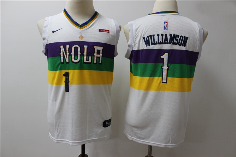 Youth Pelicans 1 Zion Williamson Youth White City Edition Nike Swingman Jersey