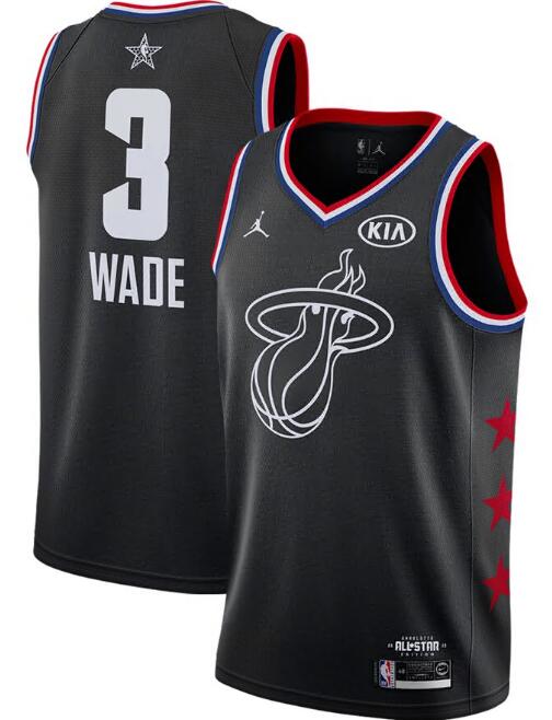 Men's Miami Heat Dwyane Wade Jordan Brand Black 2019 NBA Jersey