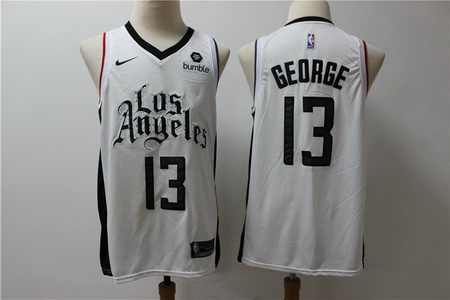 Clippers 13 Paul George White City Edition Nike Swingman Jersey