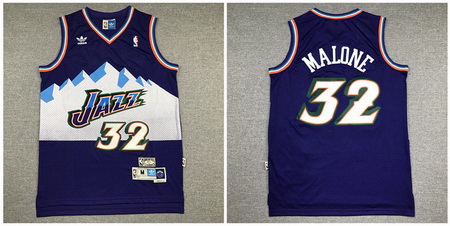 Jazz 32 Karl Malone Purple Hardwood Classics Jersey