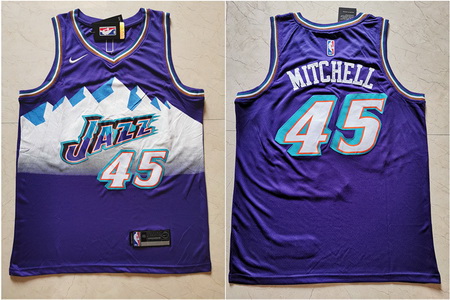 Jazz 45 Donovan Mitchell Purple Nike Swingman Jersey