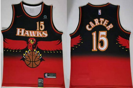 Men Atlanta Hawks Hawks 15 Vince Carter Red Nike Throwback S