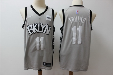 Men Brooklyn Nets 11 Kyrie Irving Gray Nike Swingman Jersey