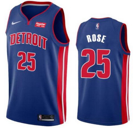 Men Detroit Pistons Nike Road Derick Rose 25 Swingman Jersey