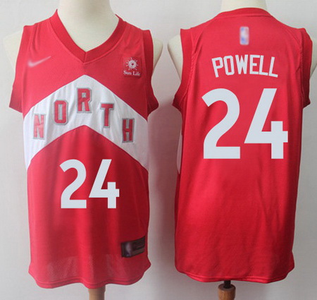 Raptors  2324 Norman Powell Red Basketball Swingman Earned Edition Jersey