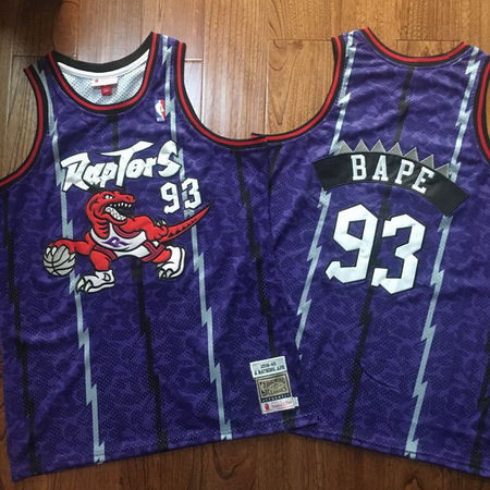 Raptors 93 Bape Purple 1998 99 Hardwood Classics Jersey