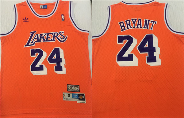 Lakers 24 Kobe Bryant Orange Hardwood Classics Jersey