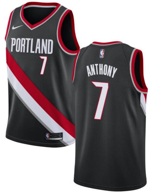 Men Blazers 7 Carmelo Anthony Black Jersey