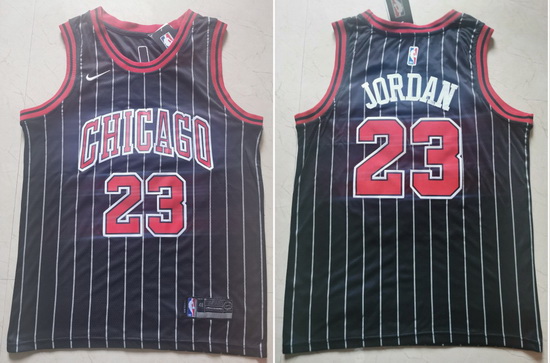 Bulls 23 Michael Jordan Black Nike Swingman Jersey