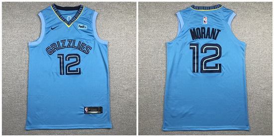 Grizzlies 12 Ja Morant Light Blue Nike Authentic Jersey