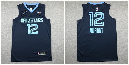 Grizzlies 12 Ja Morant Navy Nike Authentic Jersey