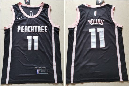 Hawks 11 Trae Young Black Nike City Edition Swingman Jersey