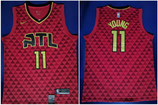 Hawks 11 Trae Young Red Nike Swingman Jersey