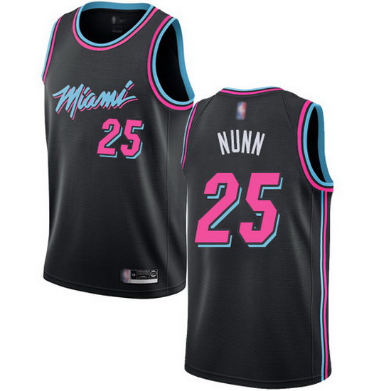 Heat  25 Kendrick Nunn Black Basketball Swingman City Edition 2018 19 Jersey