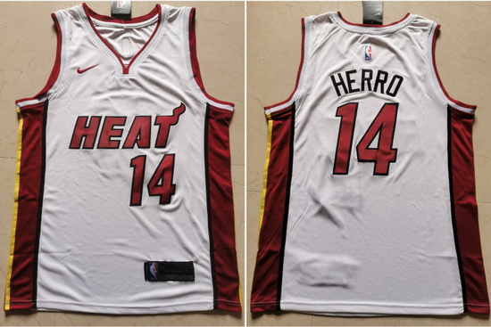 Heat 14 Tyler Herro White Nike Swingman Jersey