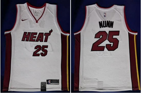 Heat 25 Kendrick Nunn White Nike Swingman Jersey