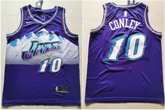 Jazz 10 Mike Conley Purple Nike Swingman Jersey