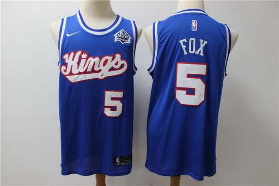 Kings 5 De Aaron Fox Blue Nike Swingman Jersey