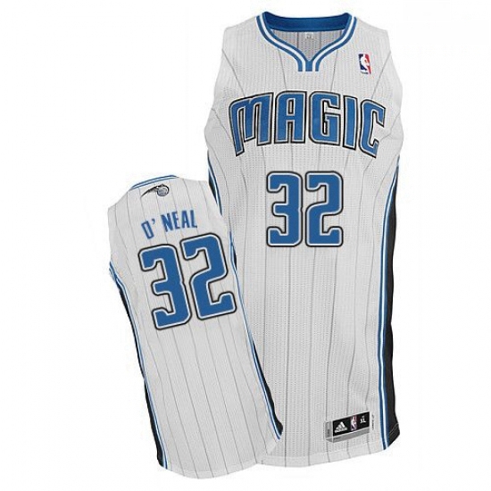 Mens Adidas Orlando Magic 32 Shaquille ONeal Authentic White Home NBA Jersey