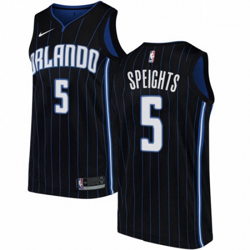 Mens Nike Orlando Magic 5 Marreese Speights Swingman Black Alternate NBA Jersey Statement Edition