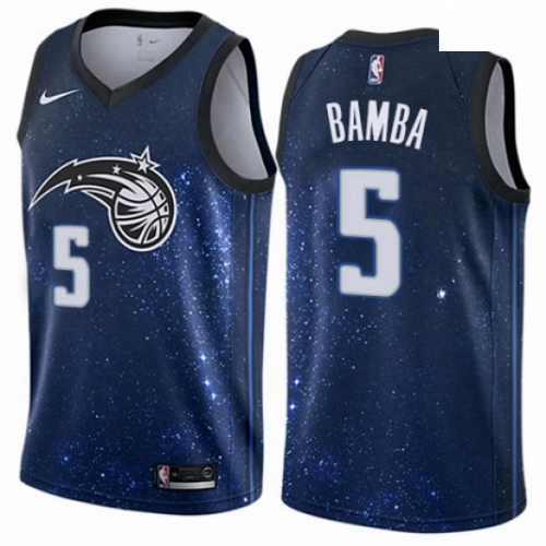 Mens Nike Orlando Magic 5 Mohamed Bamba Authentic Blue NBA Jersey City Edition