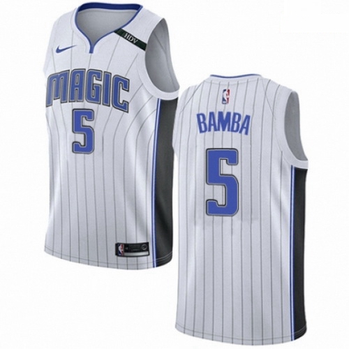 Mens Nike Orlando Magic 5 Mohamed Bamba Authentic White NBA Jersey Association Edition