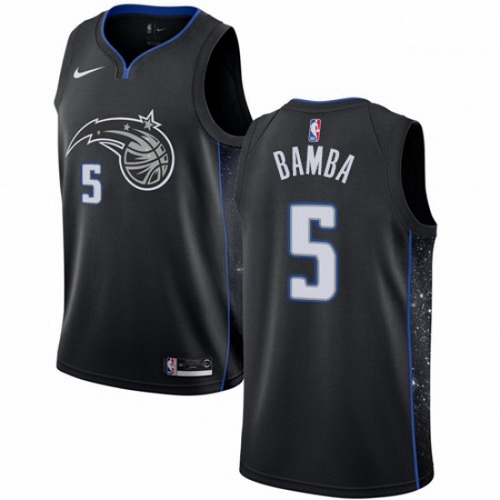 Mens Nike Orlando Magic 5 Mohamed Bamba Swingman Black NBA Jersey City Edition