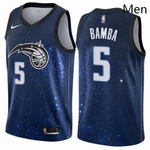 Mens Nike Orlando Magic 5 Mohamed Bamba Swingman Blue NBA Jersey City Edition