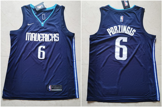 Mavericks 6 Kristaps Porzingis Navy Nike Swingman Jerseys