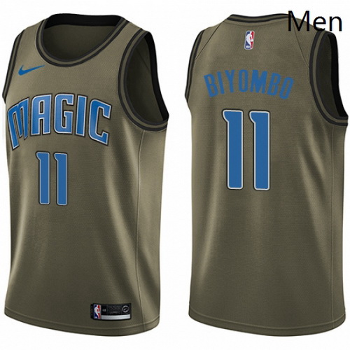 Mens Nike Orlando Magic 11 Bismack Biyombo Swingman Green Salute