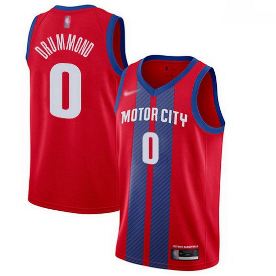 Pistons  0 Andre Drummond Red Basketball Swingman City Edition 2